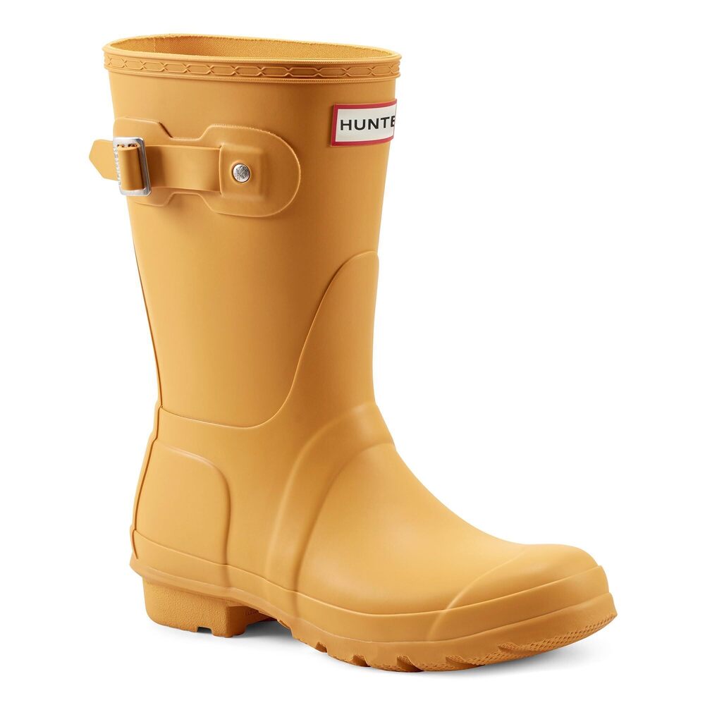 HUNTER WOMEN'S ORIGINAL SHORT RAIN BOOTS, YELLOW, 10